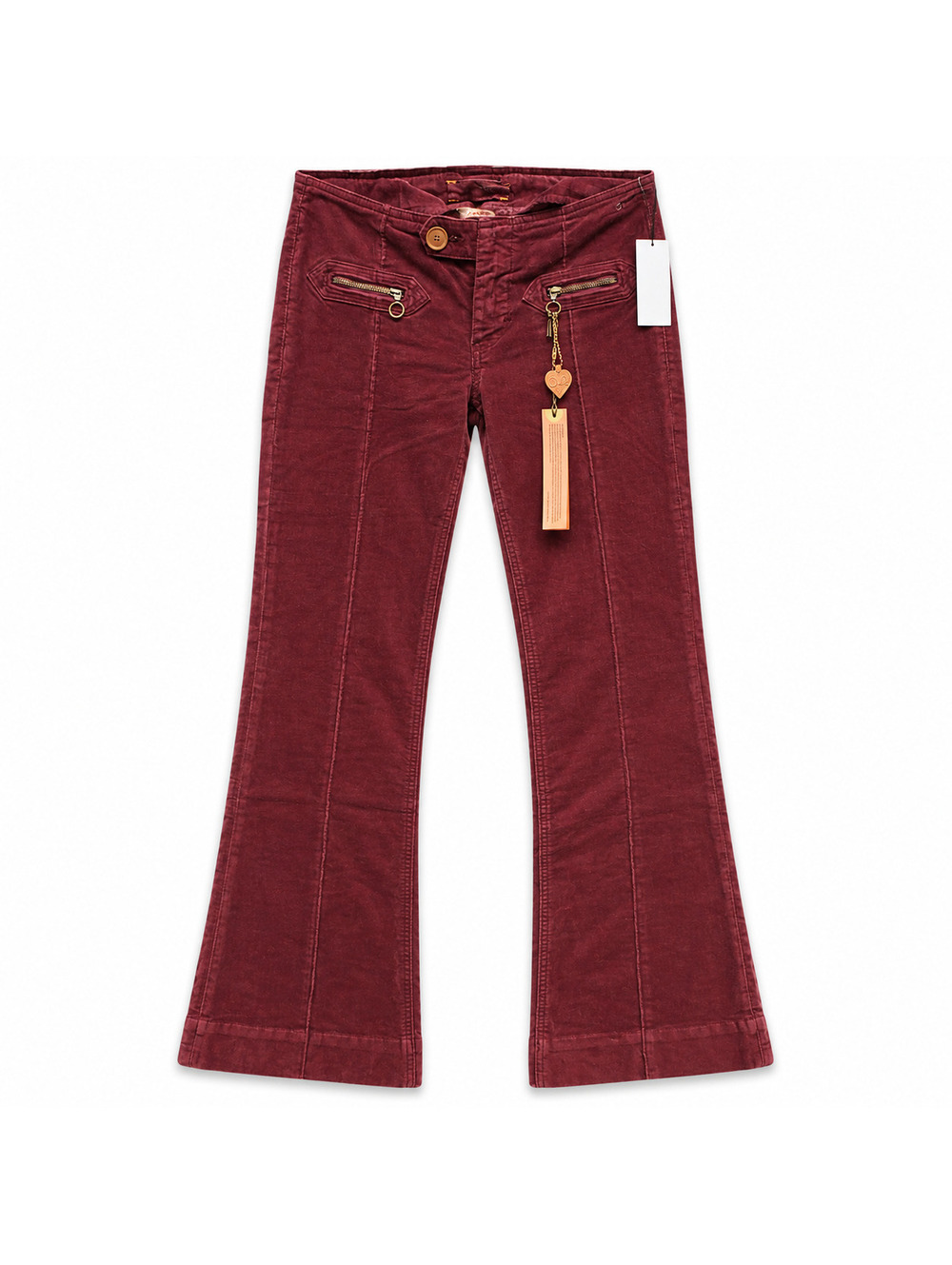 Dittos Barbie Dark Berry Cord Flare Pants Size 28